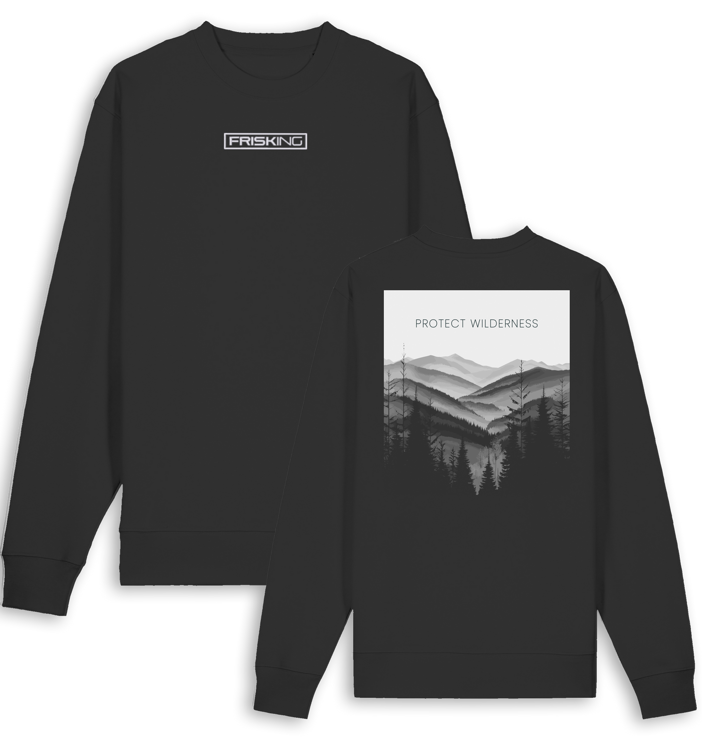 FRISKING Sweatshirt "Protect Wilderness" Backprint und FRISKING-Stick